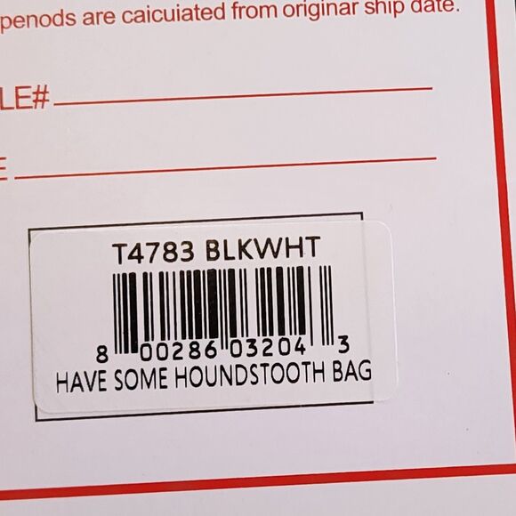 EY Boutique Handbag Womens Black White Have Some Houndstooth Gold Chain Handles - Picture 7 of 8